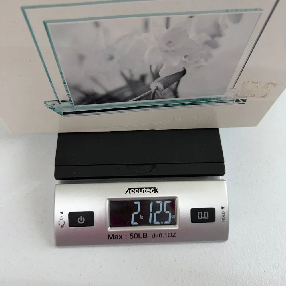NEW Inhabit Illusions Glass block with stand picture frame indoor home decor 4x6